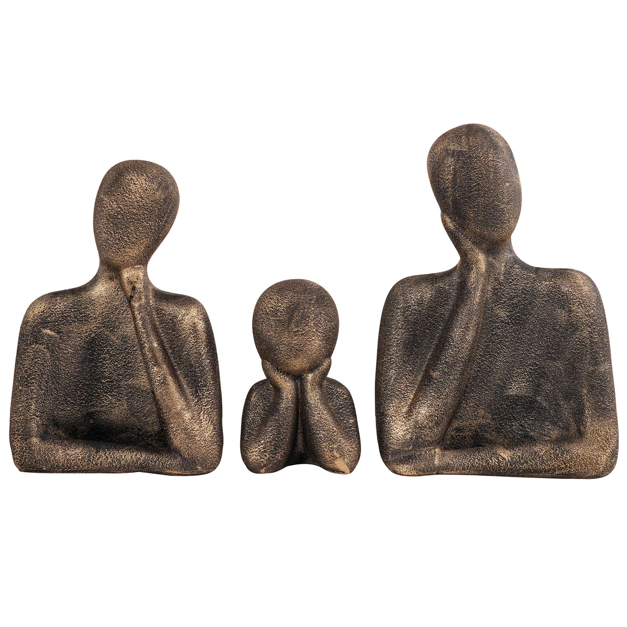 FAMILY Of Three Ornaments Abstract Home Souvenirs Statues Decoration for Home Character brown - Image 2